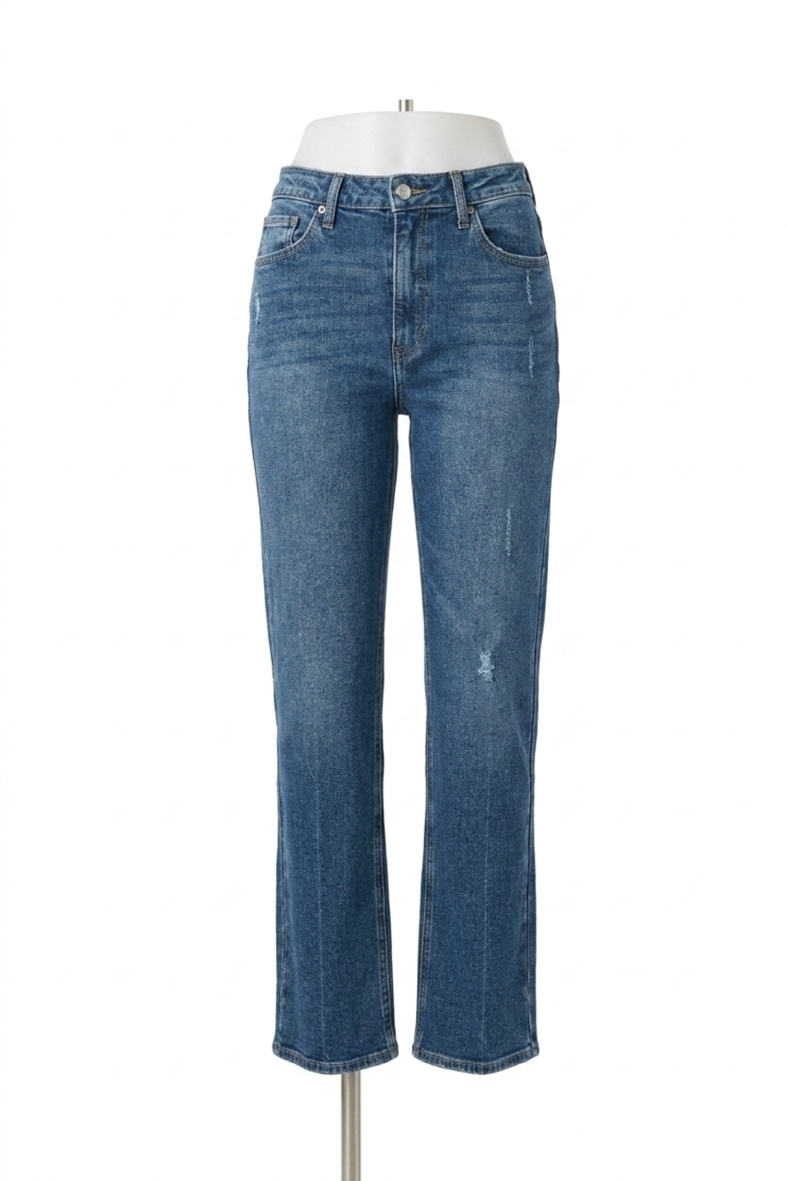NEW JUST BLACK DENIM full length straight jeans in dark denim